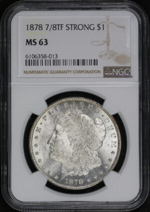 Obverse of this 1878 7/8TF Strong Morgan Dollar NGC MS-63