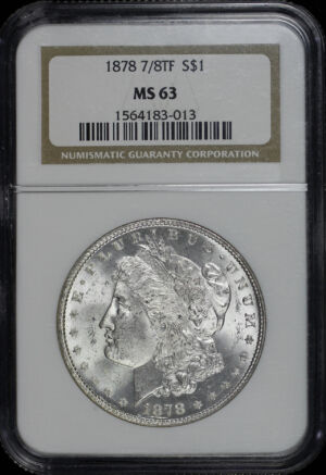 Obverse of this 1878 7/8TF Strong Morgan Dollar NGC MS-63
