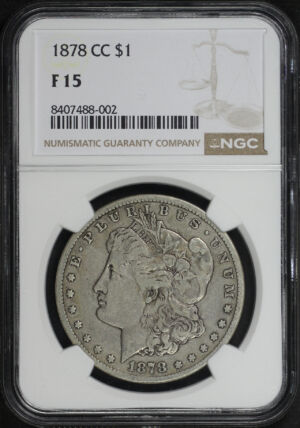 Obverse of this 1878-CC Morgan Dollar NGC F-15