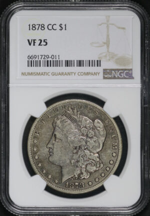 Obverse of this 1878-CC Morgan Dollar NGC VF-25