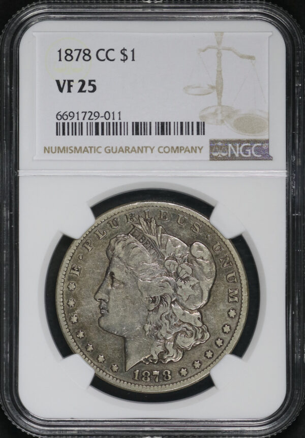 Obverse of this 1878-CC Morgan Dollar NGC VF-25