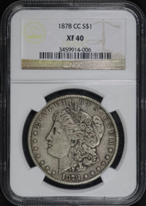 Obverse of this 1878-CC Morgan Dollar NGC XF-40