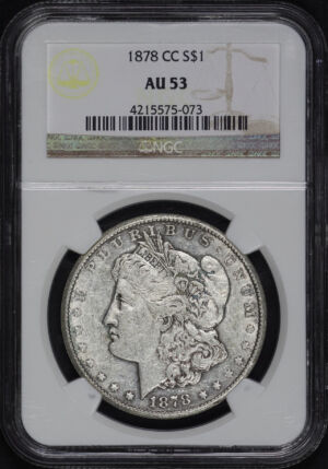 Obverse of this 1878-CC Morgan Dollar NGC AU-53