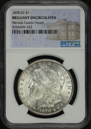 Obverse of this 1878-CC Morgan Dollar NGC UNC Nevada Casino Hoard