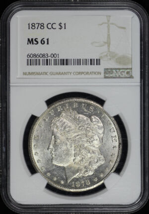 Obverse of this 1878-CC Morgan Dollar NGC MS-61