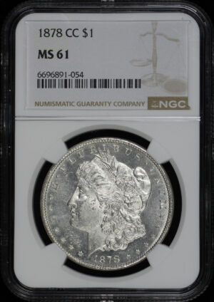 Obverse of this 1878-CC Morgan Dollar NGC MS-61