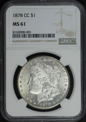 Gallery image of this 1878-CC Morgan Dollar NGC MS-61