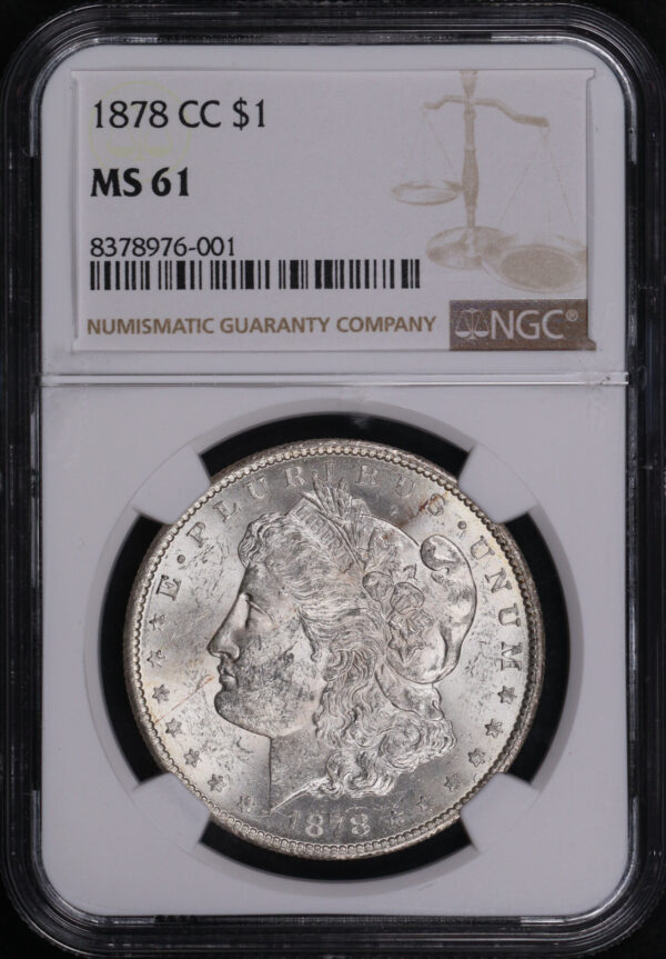 Obverse of this 1878-CC Morgan Dollar NGC MS-61