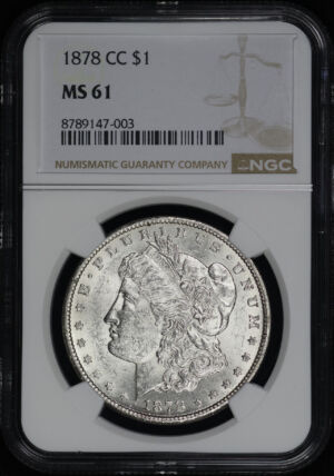 Obverse of this 1878-CC Morgan Dollar NGC MS-61