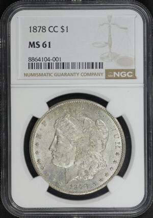 Obverse of this 1878-CC Morgan Dollar NGC MS-61
