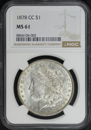 Obverse of this 1878-CC Morgan Dollar NGC MS-61