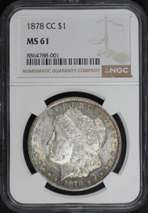 Obverse of this 1878-CC Morgan Dollar NGC MS-61