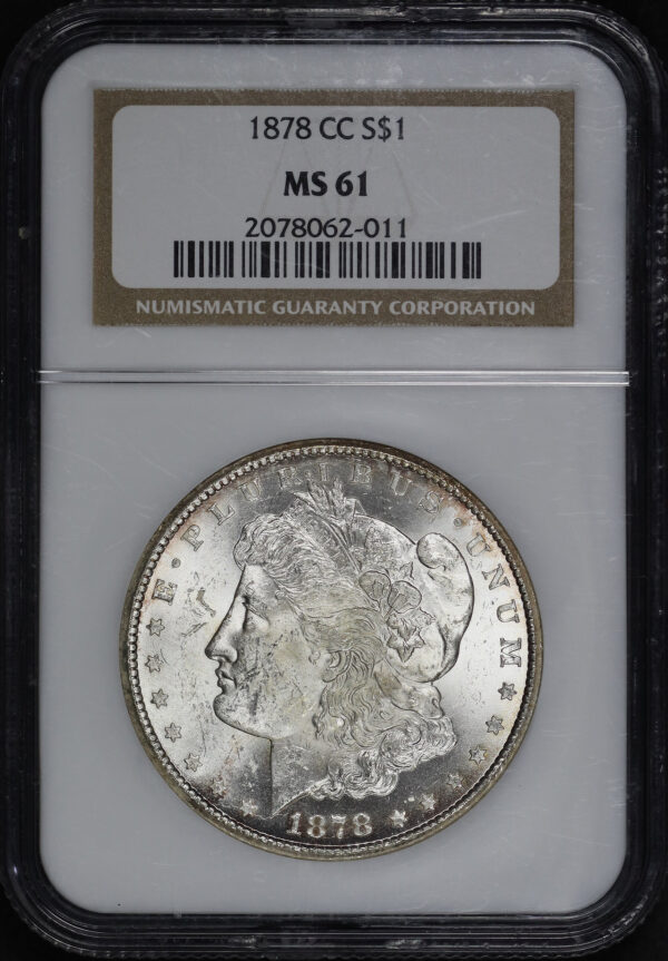 Obverse of this 1878-CC Morgan Dollar NGC MS-61
