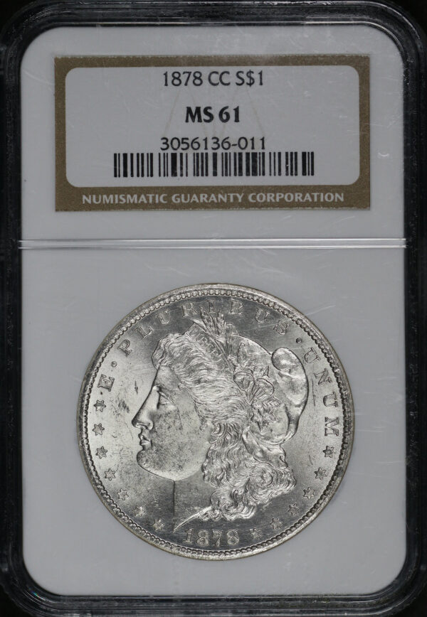 Obverse of this 1878-CC Morgan Dollar NGC MS-61