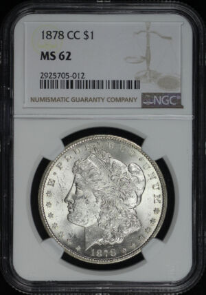 Obverse of this 1878-CC Morgan Dollar NGC MS-62