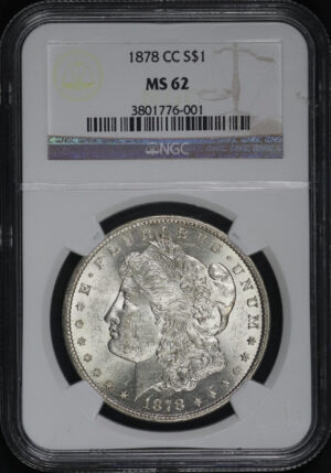 Obverse of this 1878-CC Morgan Dollar NGC MS-62