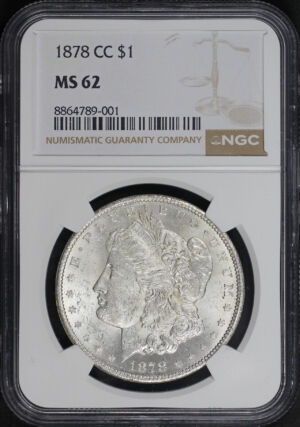 Obverse of this 1878-CC Morgan Dollar NGC MS-62