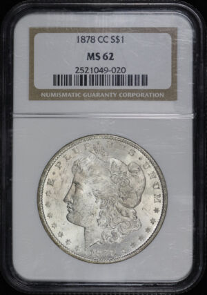 Obverse of this 1878-CC Morgan Dollar NGC MS-62