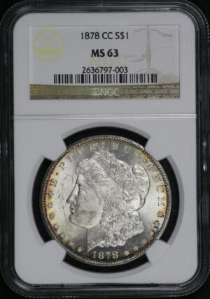 Obverse of this 1878-CC Morgan Dollar NGC MS-63