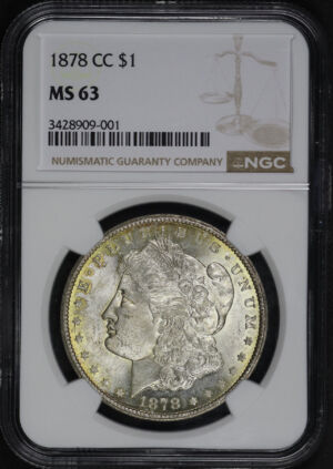 Obverse of this 1878-CC Morgan Dollar NGC MS-63