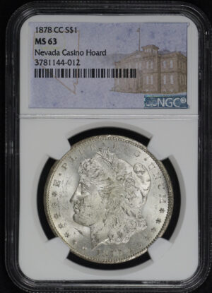 Obverse of this 1878-CC Morgan Dollar NGC MS-63 Nevada Casino Hoard