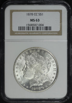 Obverse of this 1878-CC Morgan Dollar NGC MS-63