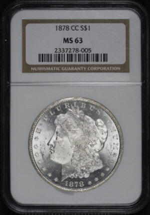 Obverse of this 1878-CC Morgan Dollar NGC MS-63