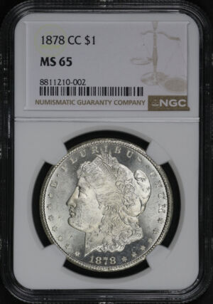 Obverse of this 1878-CC Morgan Dollar NGC MS-65