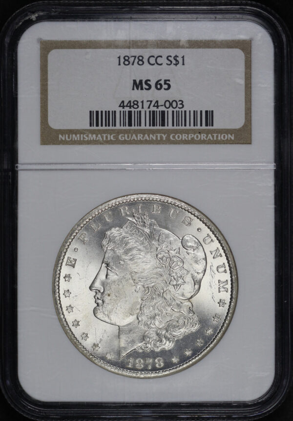 Obverse of this 1878-CC Morgan Dollar NGC MS-65
