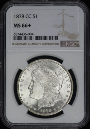 Obverse of this 1878-CC Morgan Dollar NGC MS-66+