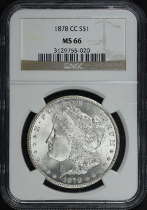 Obverse of this 1878-CC Morgan Dollar NGC MS-66