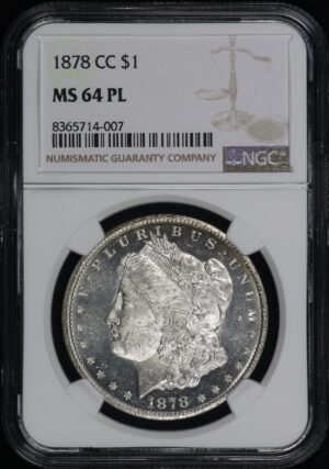 Obverse of this 1878-CC Morgan Dollar NGC MS-64 PL