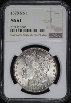 Obverse of this 1878-S Morgan Dollar NGC MS-61