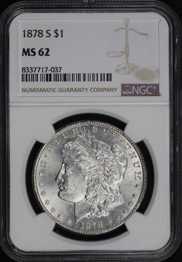 Obverse of this 1878-S Morgan Dollar NGC MS-62