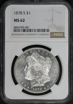 Obverse of this 1878-S Morgan Dollar NGC MS-62