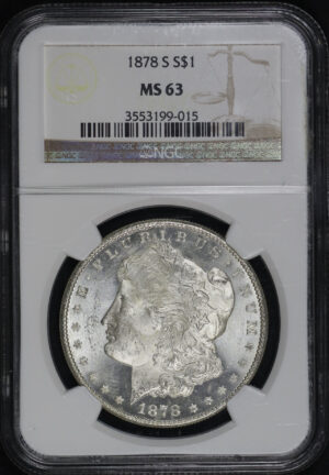 Obverse of this 1878-S Morgan Dollar NGC MS-63