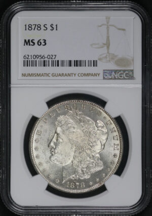 Obverse of this 1878-S Morgan Dollar NGC MS-63