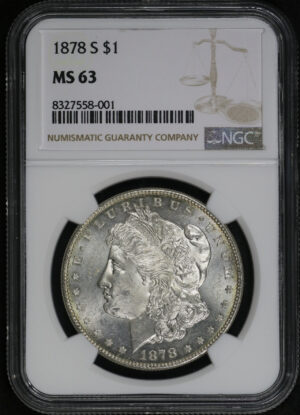 Obverse of this 1878-S Morgan Dollar NGC MS-63