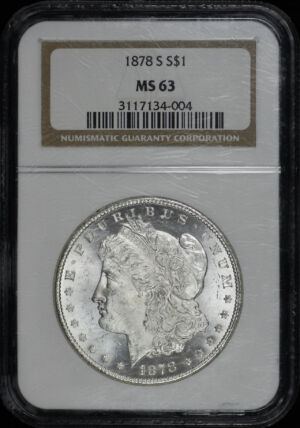 Obverse of this 1878-S Morgan Dollar NGC MS-63