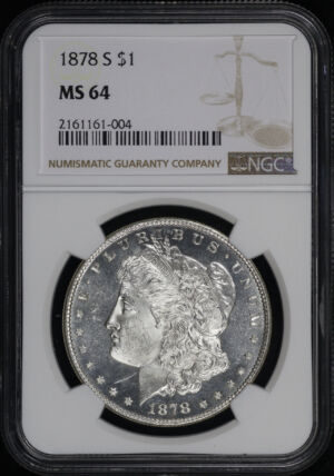 Obverse of this 1878-S Morgan Dollar NGC MS-64 – Obverse Looks PL