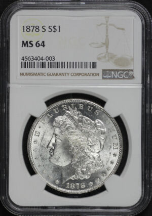 Obverse of this 1878-S Morgan Dollar NGC MS-64