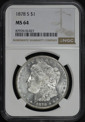Obverse of this 1878-S Morgan Dollar NGC MS-64