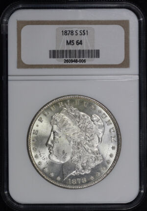 Obverse of this 1878-S Morgan Dollar NGC MS-64