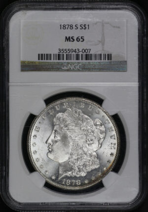 Obverse of this 1878-S Morgan Dollar NGC MS-65