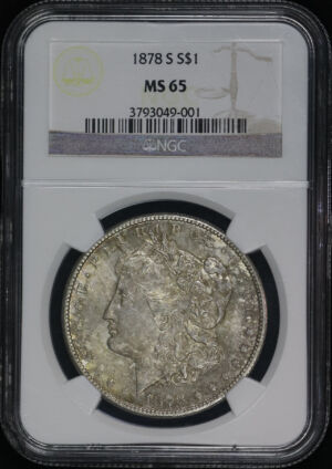 Obverse of this 1878-S Morgan Dollar NGC MS-65