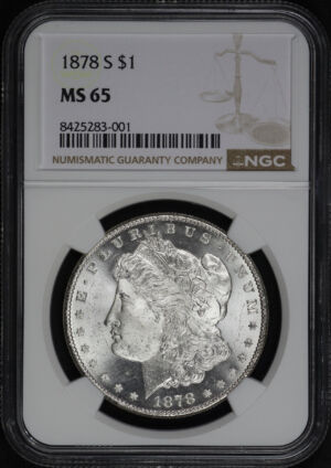 Obverse of this 1878-S Morgan Dollar NGC MS-65