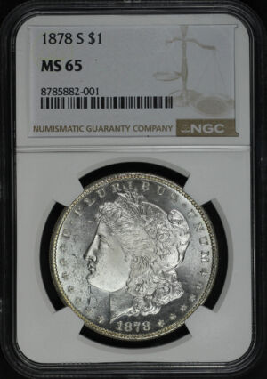 Obverse of this 1878-S Morgan Dollar NGC MS-65