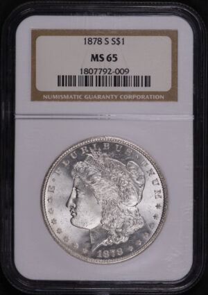 Obverse of this 1878-S Morgan Dollar NGC MS-65