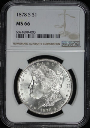 Obverse of this 1878-S Morgan Dollar NGC MS-66