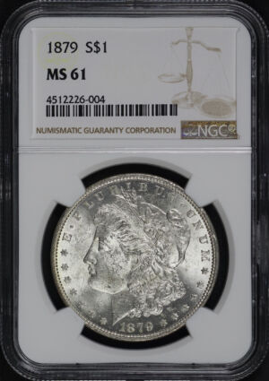 Obverse of this 1879 Morgan Dollar NGC MS-61